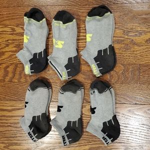 Starter Boys 6-pack low-cut ankle socks - size kids 4-9.5 - vapor grey heather